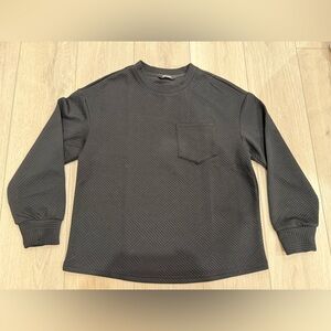 🌺 BTFBM - Women’s Black Textured Long Sleeve Crewneck Sweater - Size S - NWOT